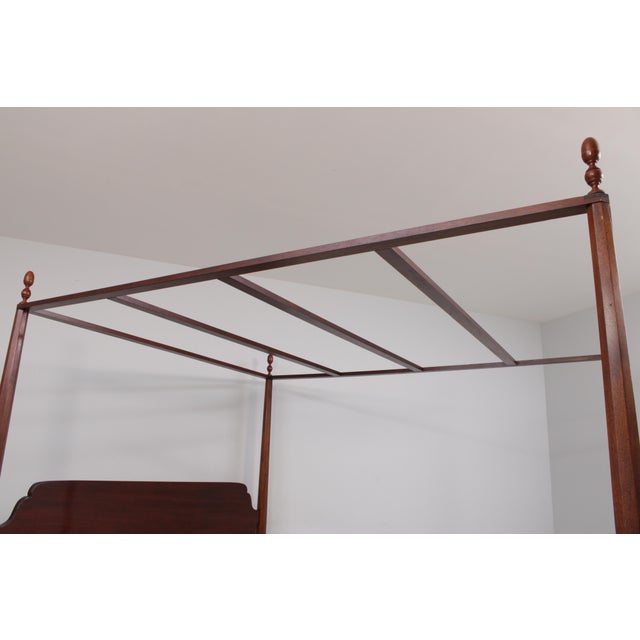 1980s Wright Table Co Mahogany King Size Poster Bed For Sale - Image 5 of 18
