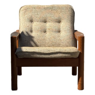 Mid-Century Danish Modern Domino Mobler Tufted Teak Lounge Chair For Sale