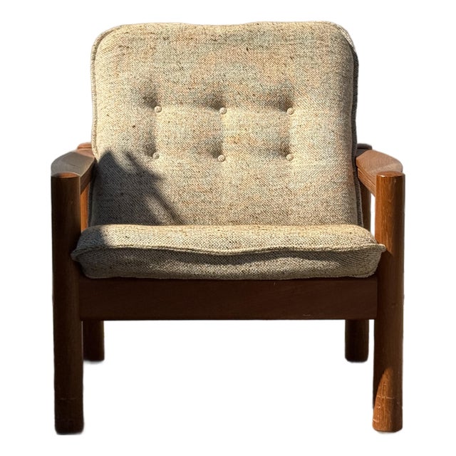 Mid-Century Danish Modern Domino Mobler Tufted Teak Lounge Chair For Sale