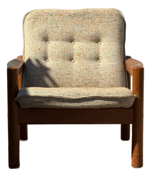Mid-Century Danish Modern Domino Mobler Tufted Teak Lounge Chair
