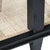 Black Matthew Izzo Home Richmond Black Oak Four Drawer Console With Brass Drawer Pulls and Open Caned Shelf For Sale - Image 8 of 10
