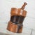 Handsome mid-century modern mortar and pestle hand turned from one piece of dense wood. It is in wonderful vintage...