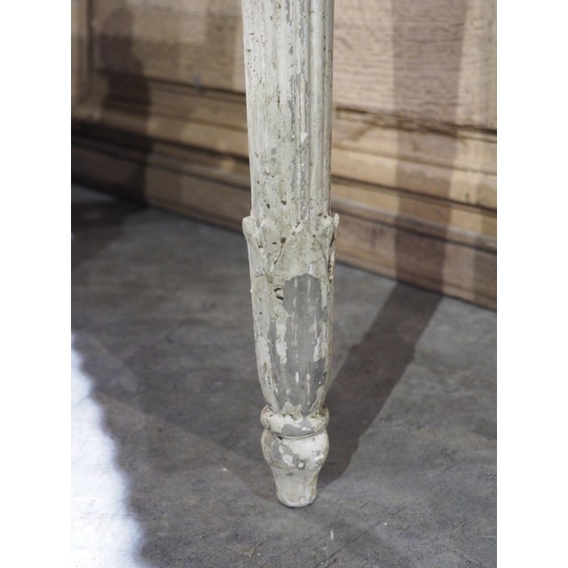 Antique French Painted Louis XVI Style Console Table With Marble Top For Sale - Image 14 of 18
