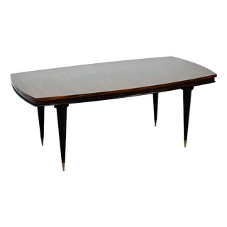 Art Deco Dining Table in Macassar Ebony with Marquetry, France, 1940s For Sale