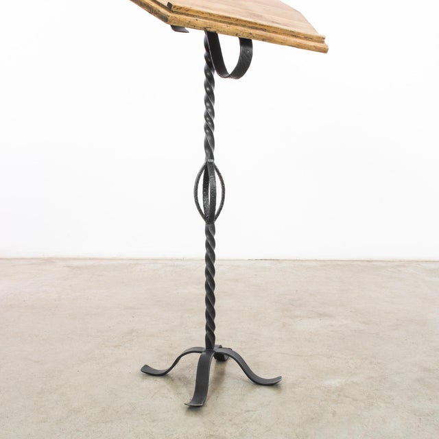 1950s Belgian Iron Book Pedestal For Sale In Greensboro - Image 6 of 6