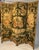 Amazing continental four-panel folding screen hand painted in Baroque style with elaborate scrolls and hunting senes .