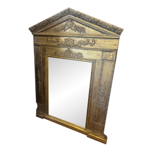 Neoclassical Gold Gilt Architectural Pediment Wall Mirror