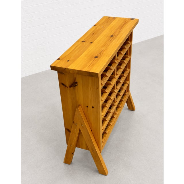 Scandinavian Mid Century Modern Pine Wine Rack C. 1970’s For Sale - Image 10 of 11