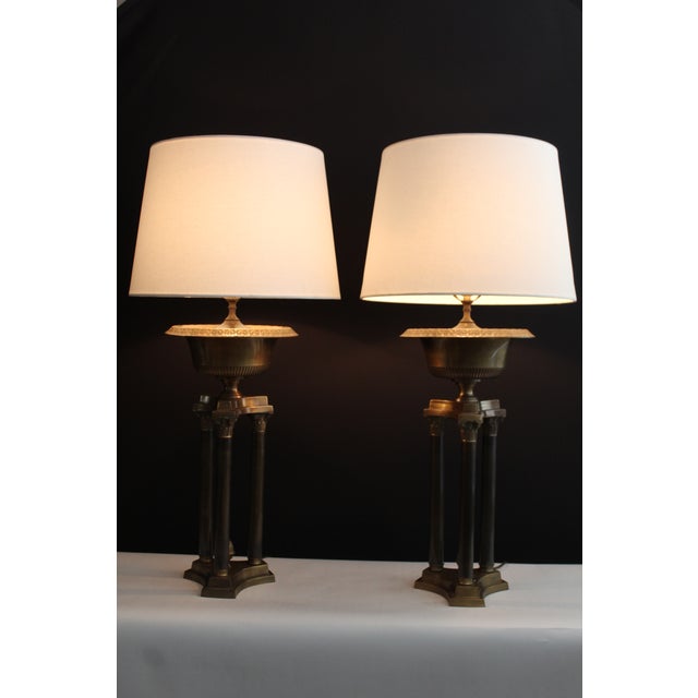 1920s Empire Corinthian Versace styleTable Lamps - a Pair For Sale - Image 11 of 11