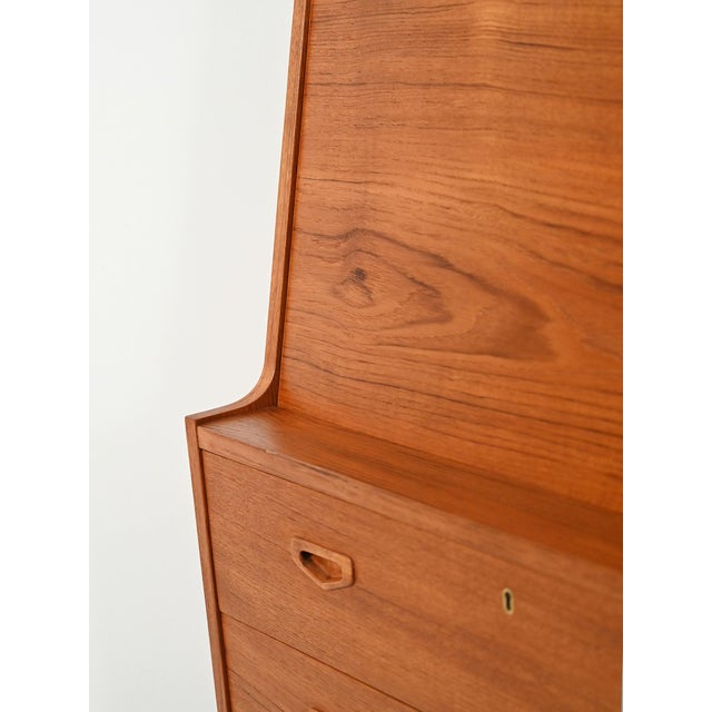 Wood Scandinavian Secretaire with Hidden Mirror, 1960s For Sale - Image 7 of 10
