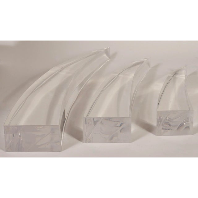 Mid-Century Modern Mid 20th Century Herb Ritts Lucite Tusk Set of 3 For Sale - Image 3 of 6