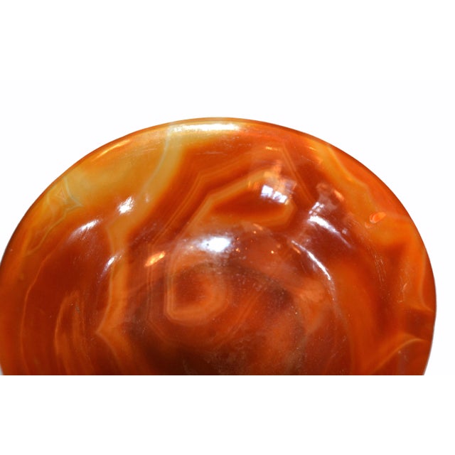 Stone Vintage Carved Stone Agate Box & Bowl in Amber Color - Set For Sale - Image 7 of 10