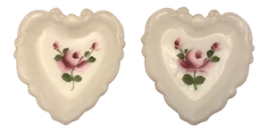 Mid 20th Century Kemple Milk Glass Pin Dishes - Set of 2
