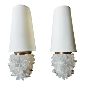 Michael Studios Roclk Quartz Sconces - a Pair