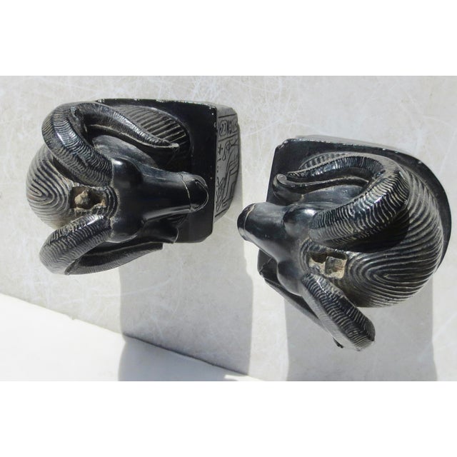 Stone Stone & Resin Amun-Ra Egyptian Bookends Metropolitan Museum of Art - A Pair of 2 For Sale - Image 7 of 11