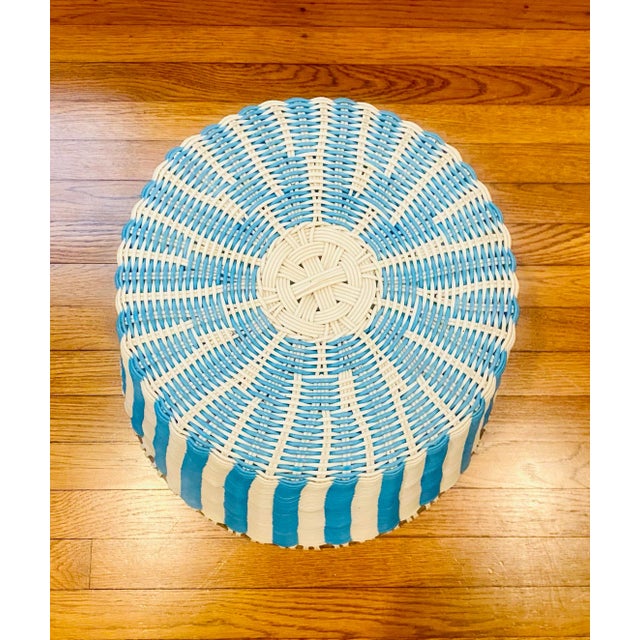 1970s Mid-Century Modern Woven Outdoor Side Table For Sale - Image 4 of 8