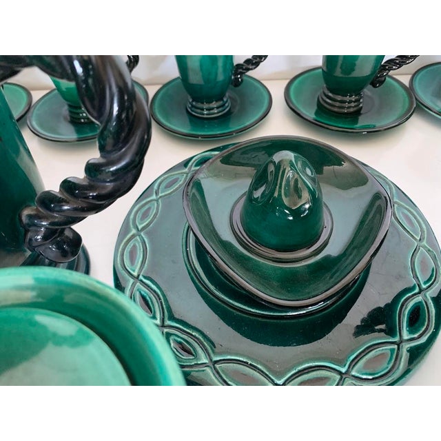 20th Century Glazed Stoneware Tea and Coffee Service by Marius Giuge, Set of 46 For Sale - Image 4 of 12