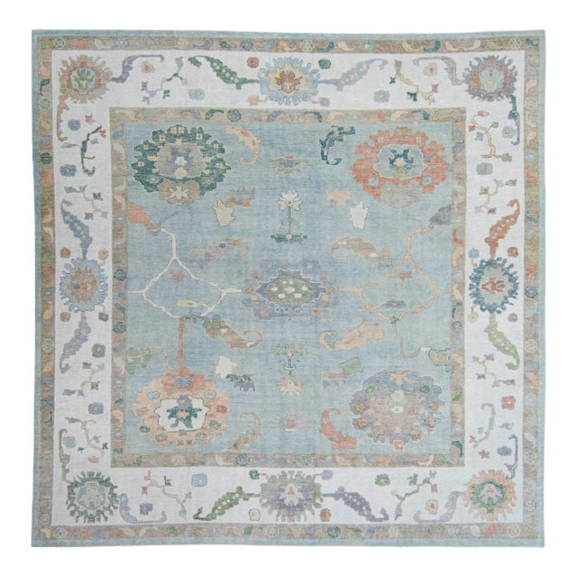 Turkish Oushak Square Rug 12'2" x 12'2" #20424 For Sale