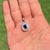 Contemporary Radiant Emerald-Cut Deep Blue Sapphire & Diamond Halo Pendant in 14k Gold For Sale - Image 3 of 14