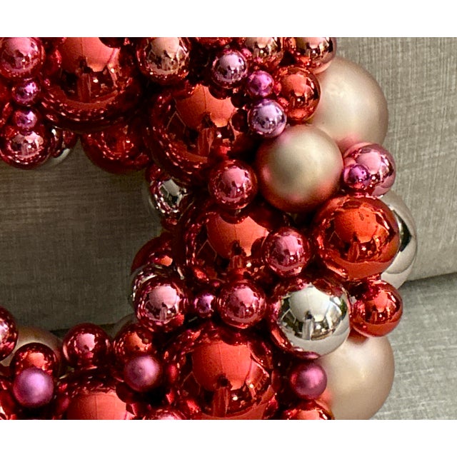 Valentine’s Day Vintage Glass Ornament Wreath For Sale - Image 10 of 12