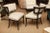 Mid-Century Modern Vintage 1940's Grosfeld House Regency Wood Side Chairs With Cream and Off White Leopard Upholstery Pair Of For Sale - Image 3 of 10