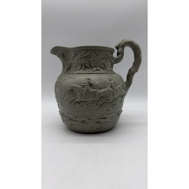 A Very Fine Antique English Victorian Grey Salt Glazed Stoneware Jug, by Mintons, Circa 1850's For Sale - Image 6 of 15