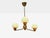 Swedish Modern, Pendant Light, Brass Teak, Textured Glass, Sweden, 1950s For Sale - Image 4 of 9