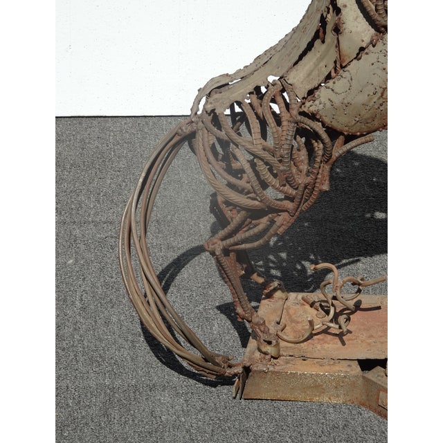 37"Tall Vintage Mid Century Brutalist Welded Metal Horse Sculpture Statue Stand For Sale - Image 9 of 16