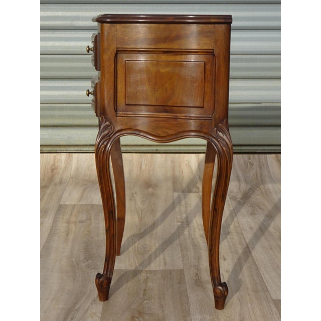 Louis XV Bedside Table in Walnut, 1960s For Sale - Image 15 of 18