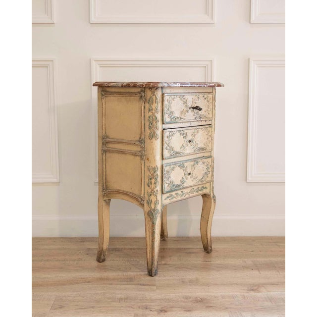 19th Century French Transition-Style Half Chest of Drawers with Marble Top For Sale - Image 9 of 13
