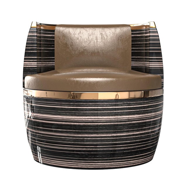 Not Yet Made - Made To Order "L'uovo" Club Chair With Bronze Details, Hand Crafted For Sale - Image 5 of 5