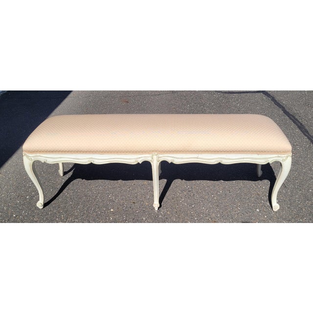 Cream Elegant Vintage 1930s French Window Bench For Sale - Image 8 of 9
