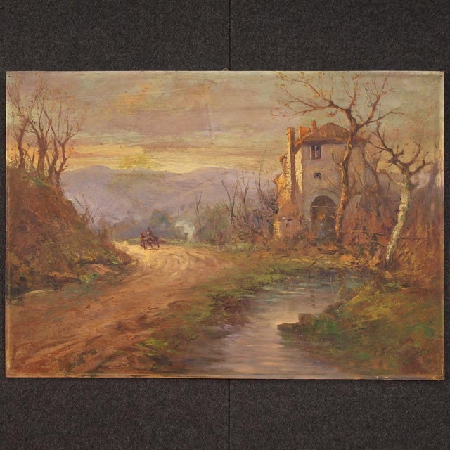 B. Ferrari, Italian Landscape, 1930, Oil Painting For Sale - Image 15 of 15