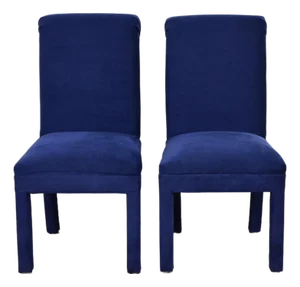 Paul Evans for Directional Modern Parsons Upholstered Side Chairs or Dining Chairs, Pair