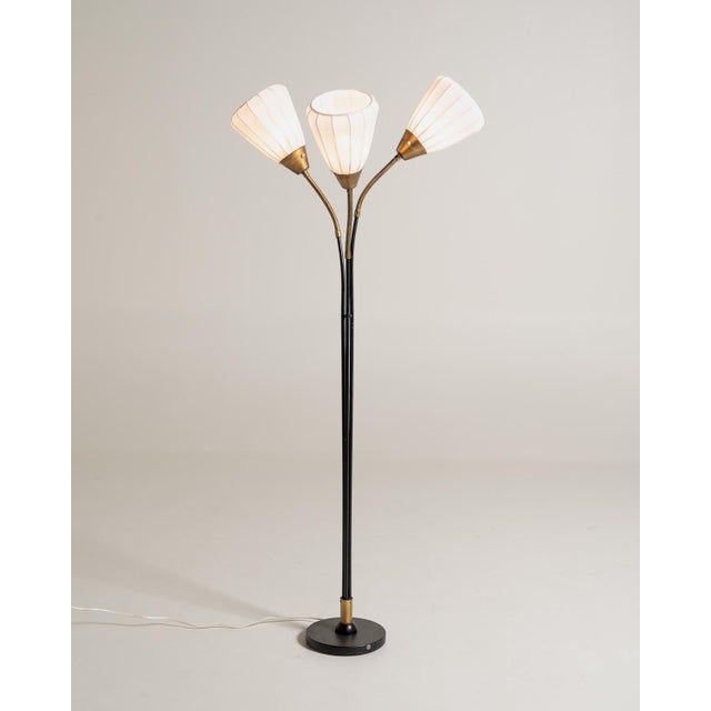 Swedish Three-Light Floor Lamp, 1950s For Sale - Image 3 of 14