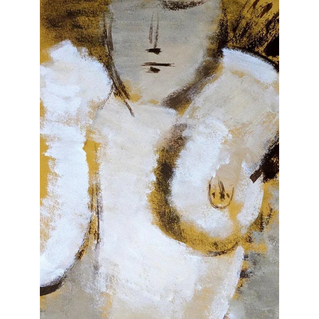 Lucien Joseph Fontanarosa - Nude study, oil and gouache on cardboard, handsigned in pencil lower right. In great vintage...