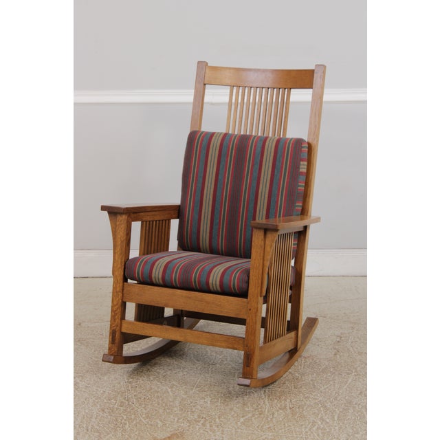 Arts & Crafts Stickley Arts & Crafts Mission Oak Rocker For Sale - Image 3 of 18
