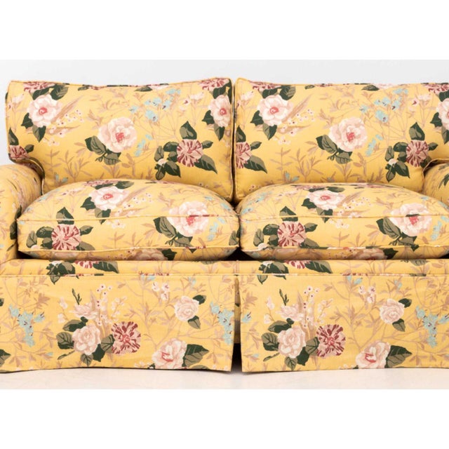 Textile Yellow Floral Pattern Upholstered Sleeper Sofa For Sale - Image 7 of 14