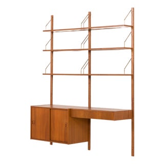 Mid-Century Danish Teak Wall Unit Is the style of P. Cadovius, 1960s, Set of 11 For Sale