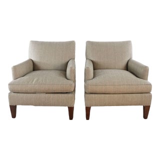 Lee Industries Upholstered Armchairs- A Pair For Sale
