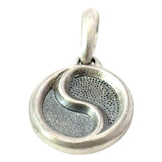 1990s David Yurman Ying Yang Amulet Sterling Silver Estate For Sale