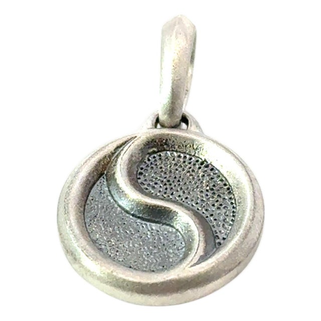 1990s David Yurman Ying Yang Amulet Sterling Silver Estate For Sale