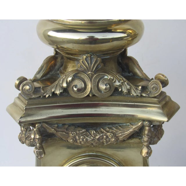 Monumental Brass Interchangeable Top Vases / Pricketsticks - A Pair For Sale - Image 9 of 13