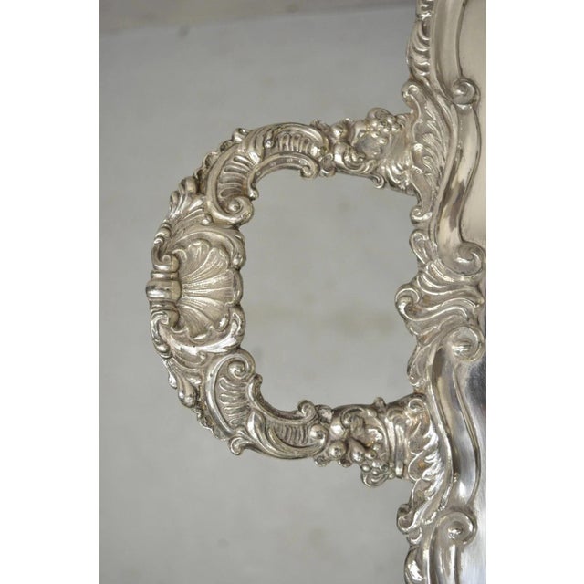 Early 20th Century Early 20th Century Victorian Meneses Orfebres Silver Plated Meat Cutlery Serving Platter Tray For Sale - Image 5 of 10