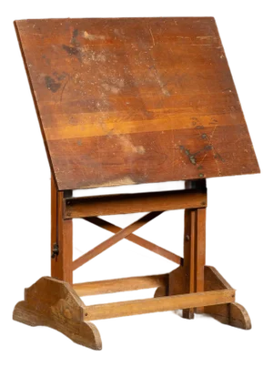 Small Antique Adjustable Wooden Drafting Table