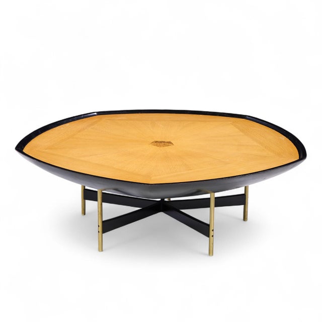 Paul Tuttle and Winsor White for Baker Furniture Transition Collection Oak and Brass Coffee Table For Sale In Chicago - Image 6 of 9