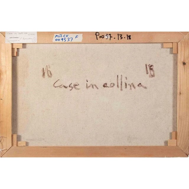 Pino Romanò, Houses in the Hills, Oil Painting, 1990s For Sale - Image 4 of 5