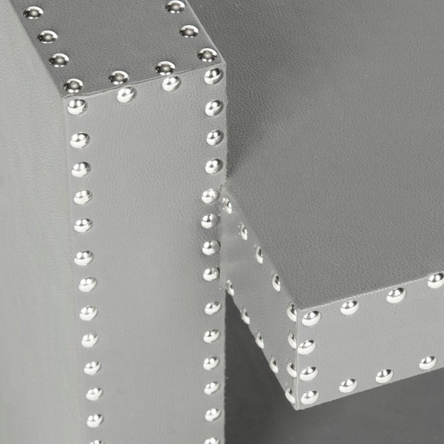 Modern Garson 1 Shelf Accent Table in Grey For Sale - Image 3 of 5