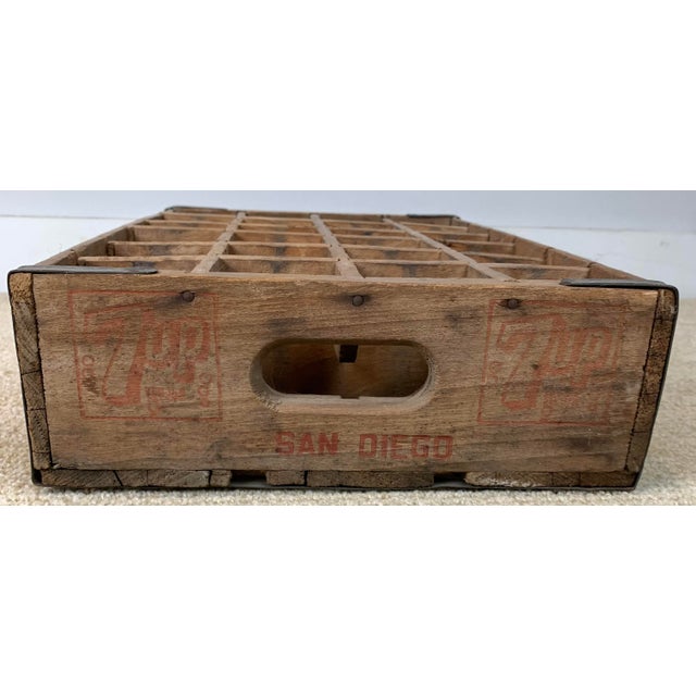 Vintage 7-Up Wooden Bottle Crate For Sale In Los Angeles - Image 6 of 8