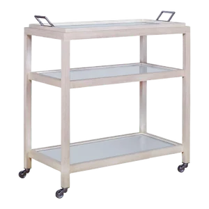 Mandalay Mahogany Bar Cart, White